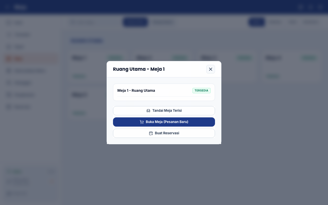Dialog meja yang belum memiliki pesanan