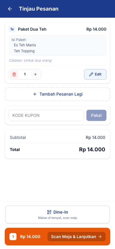 Keranjang paket dengan dua jenis minuman dan catatan