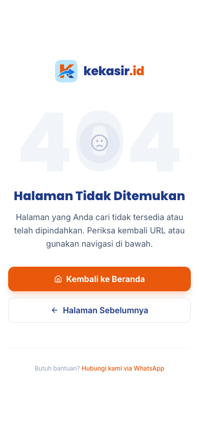 Hubungi bantuan lewat WhatsApp (tampilan ponsel)