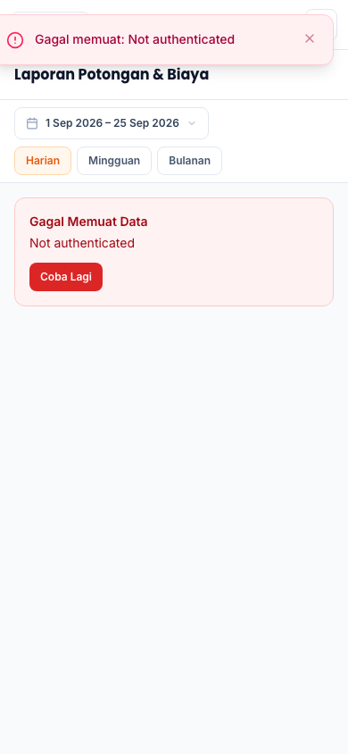 Laporan laba rugi (tampilan ponsel)