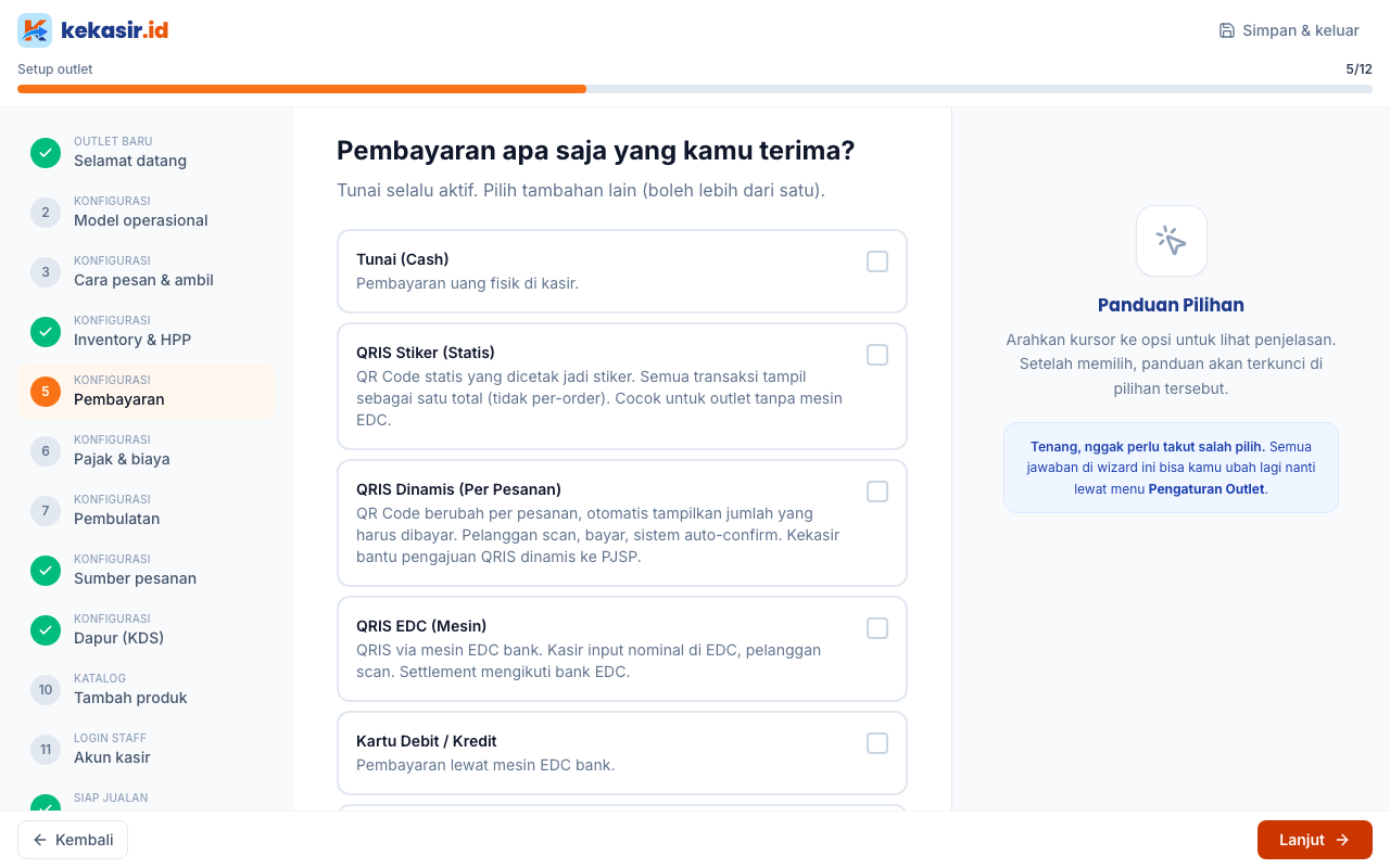 Pilihan metode pembayaran