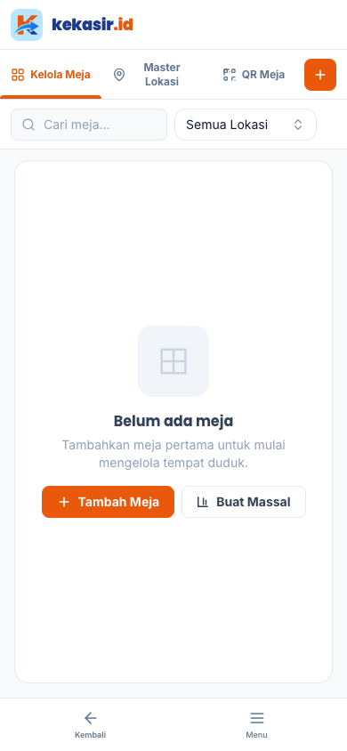 Setup daftar meja (tampilan ponsel)