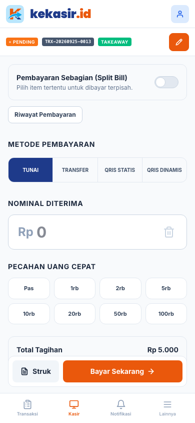 Halaman Pembayaran default (tampilan ponsel)