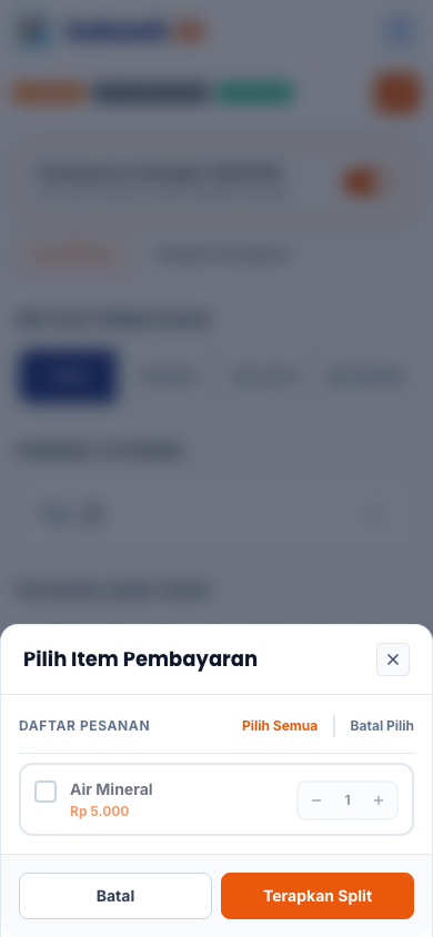 Hasil Split Bill (tampilan ponsel)