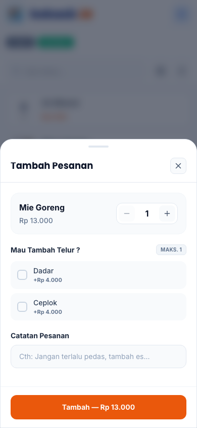 Dialog Pilih Varian (tampilan ponsel)