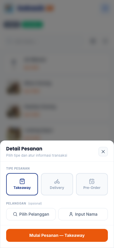 Sheet Detail Pesanan Takeaway (tampilan ponsel)