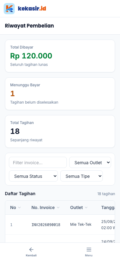Perpanjang langganan (tampilan ponsel)