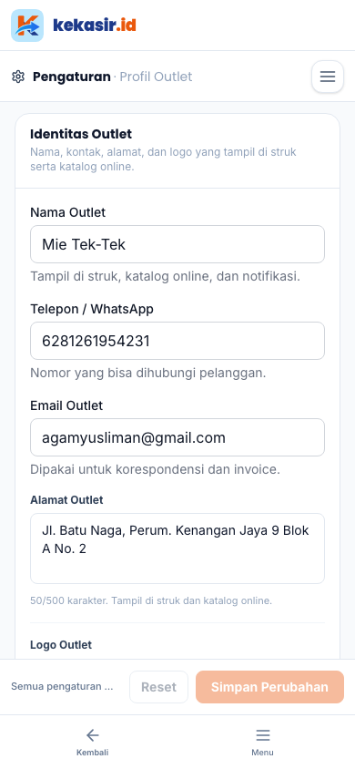 Konfirmasi mengaktifkan HPP FIFO beserta peringatannya (tampilan ponsel)